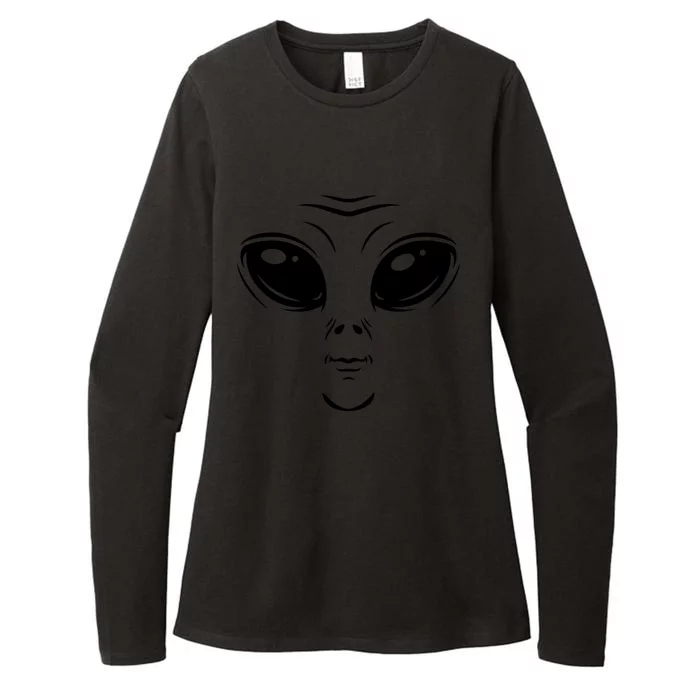 Alien Halloween Costume Cosmic Green Alien Face Halloween Womens CVC Long Sleeve Shirt