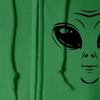 Alien Halloween Costume Cosmic Green Alien Face Halloween Full Zip Hoodie