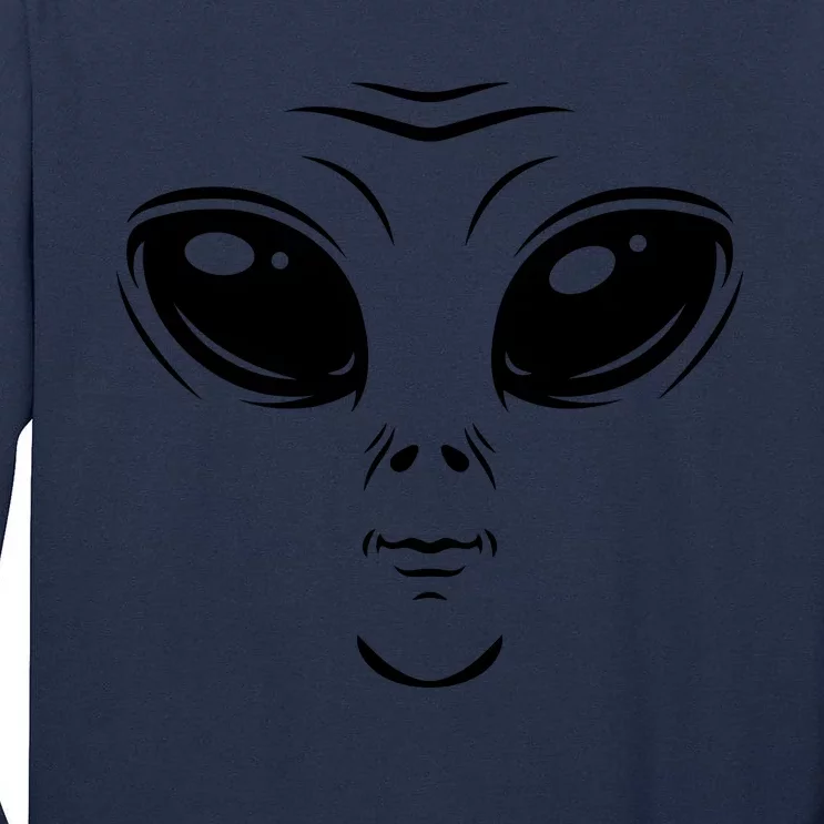 Alien Halloween Costume Cosmic Green Alien Face Halloween Tall Long Sleeve T-Shirt