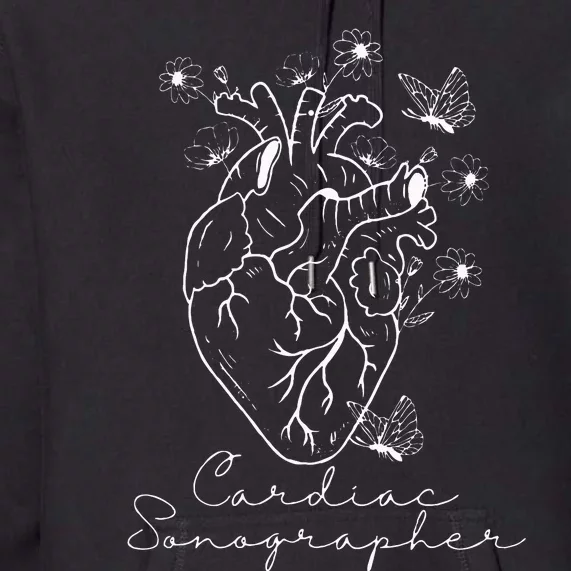 Anatomical Heart Cardiac Sonographer Rdcs Echocardiographer Premium Hoodie