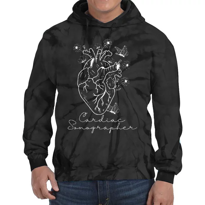 Anatomical Heart Cardiac Sonographer Rdcs Echocardiographer Tie Dye Hoodie