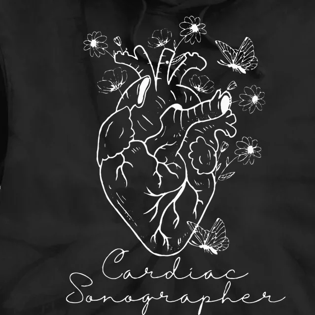 Anatomical Heart Cardiac Sonographer Rdcs Echocardiographer Tie Dye Hoodie