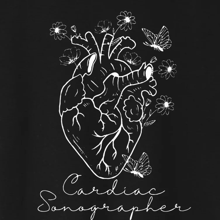 Anatomical Heart Cardiac Sonographer Rdcs Echocardiographer Women's Crop Top Tee