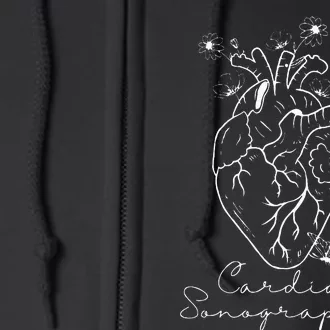 Anatomical Heart Cardiac Sonographer Rdcs Echocardiographer Full Zip Hoodie