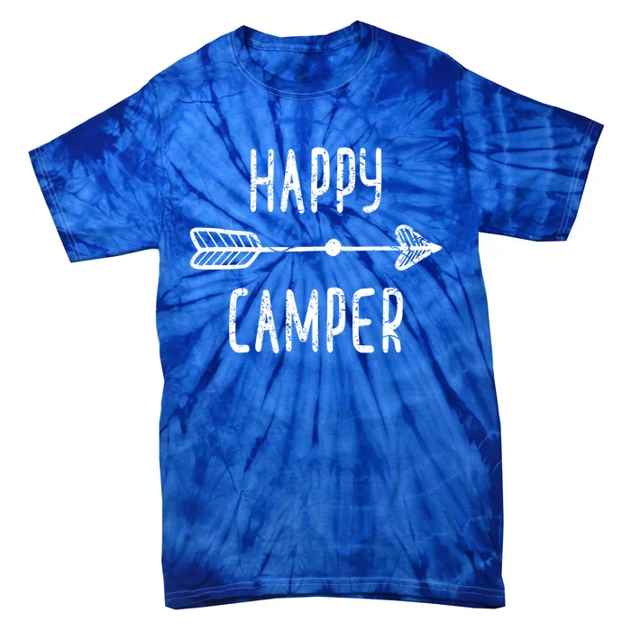 Arrow Happy Camper Gift Camping Boho Gift Tie-Dye T-Shirt