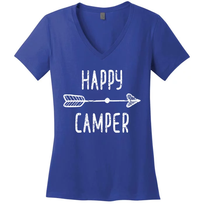 Arrow Happy Camper Gift Camping Boho Gift Women's V-Neck T-Shirt