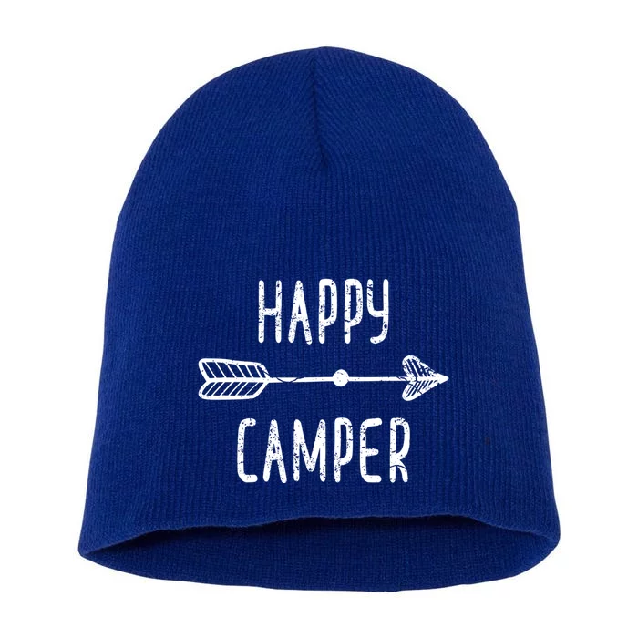 Arrow Happy Camper Gift Camping Boho Gift Short Acrylic Beanie