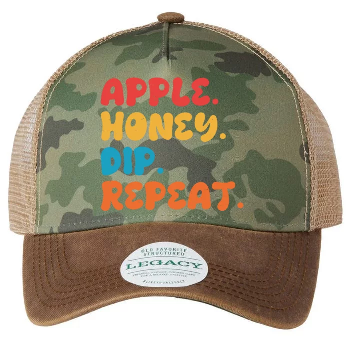 Apple Honey Dip Repeat Rosh Hashanah Jewish New Year Legacy Tie Dye Trucker Hat