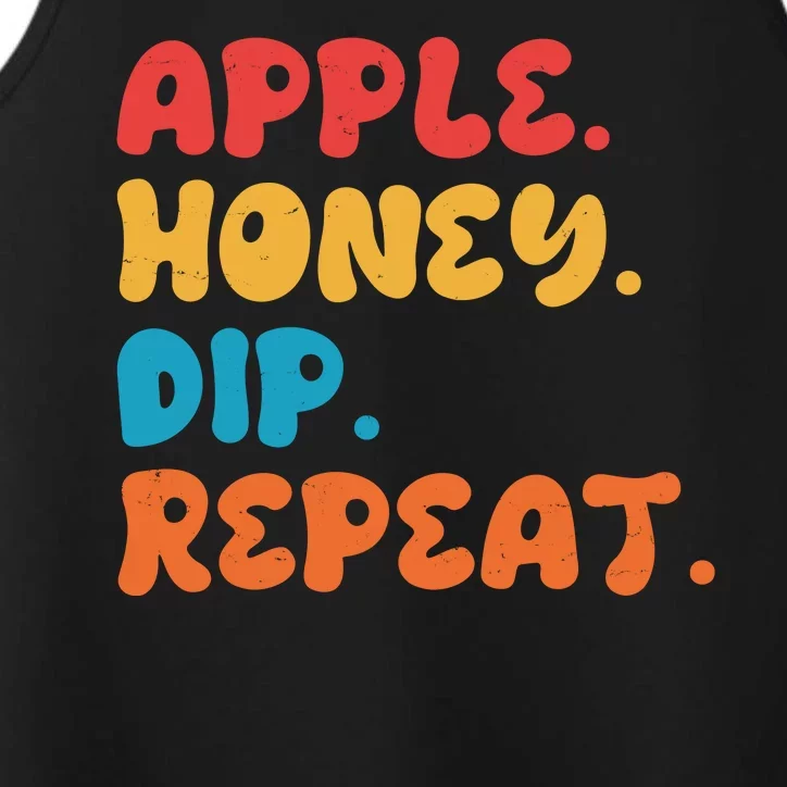 Apple Honey Dip Repeat Rosh Hashanah Jewish New Year Performance Tank