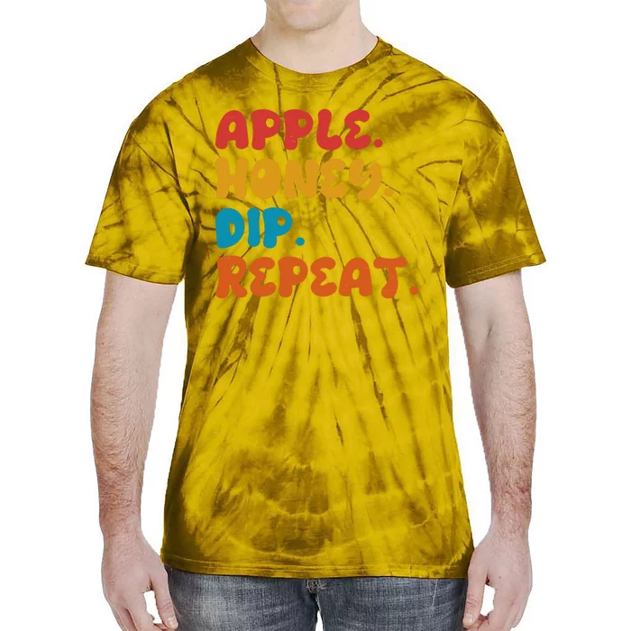 Apple Honey Dip Repeat Rosh Hashanah Jewish New Year Tie-Dye T-Shirt