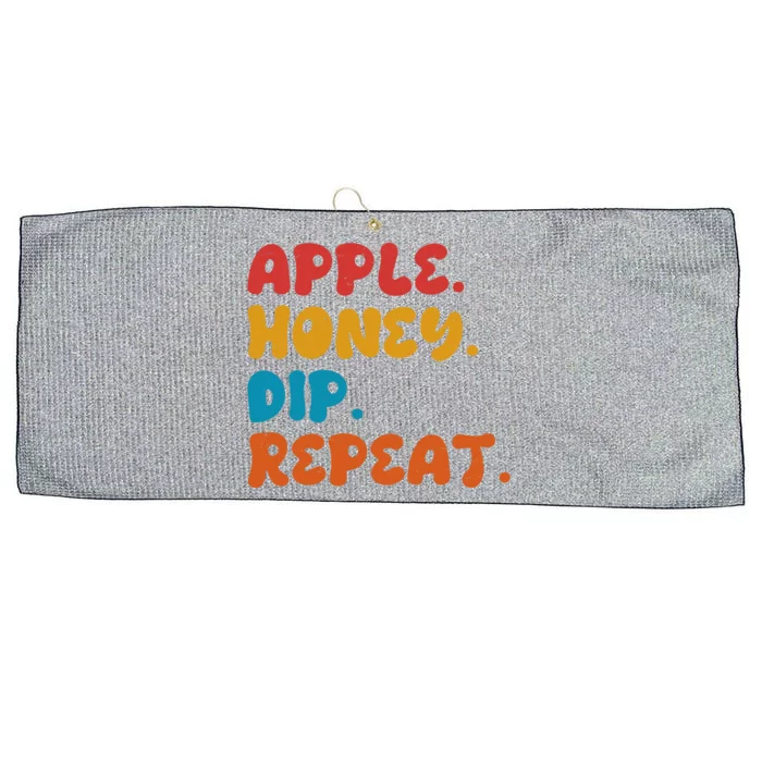 Apple Honey Dip Repeat Rosh Hashanah Jewish New Year Large Microfiber Waffle Golf Towel