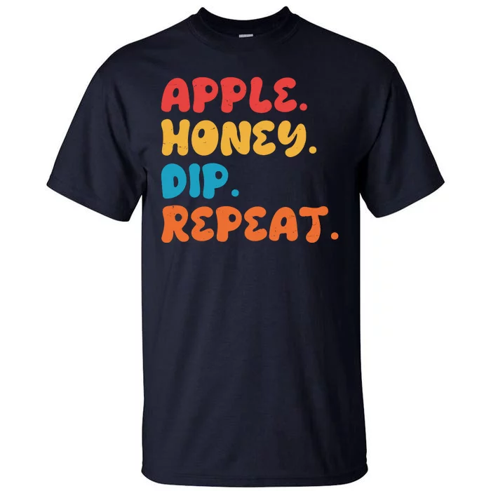 Apple Honey Dip Repeat Rosh Hashanah Jewish New Year Tall T-Shirt