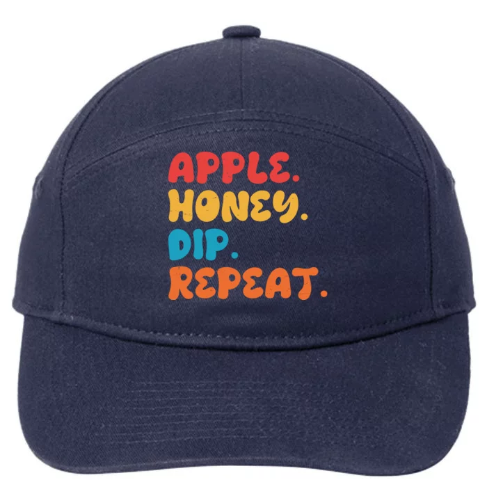 Apple Honey Dip Repeat Rosh Hashanah Jewish New Year 7-Panel Snapback Hat