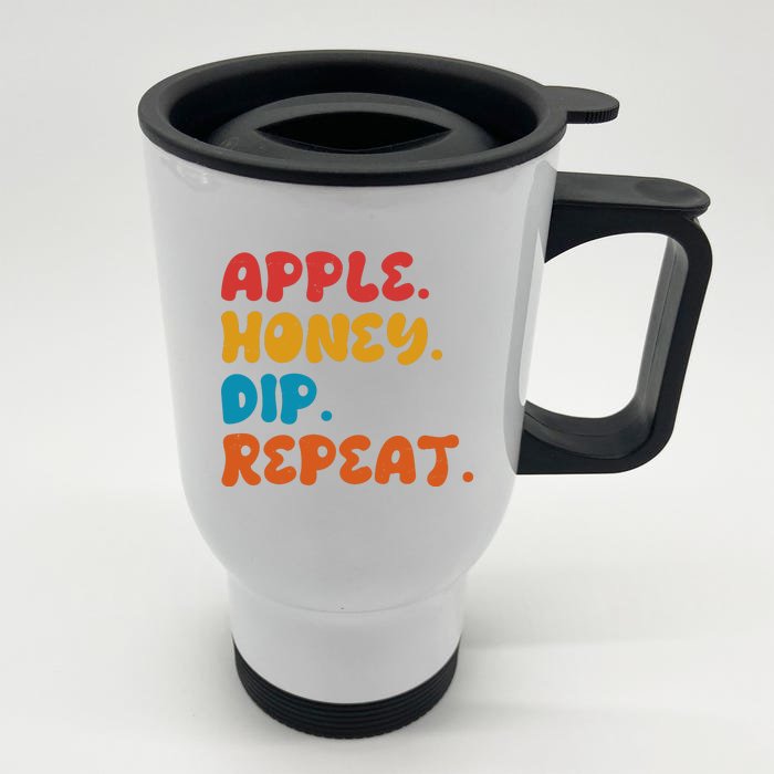 Apple Honey Dip Repeat Rosh Hashanah Jewish New Year Front & Back Stainless Steel Travel Mug