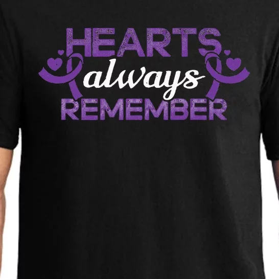 Alzheimer Hearts Dementia Purple Ribbon Awareness Support Pajama Set