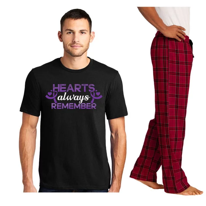 Alzheimer Hearts Dementia Purple Ribbon Awareness Support Pajama Set