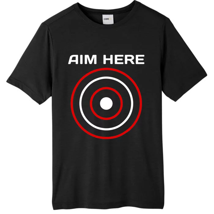 Aim Here Darts Players Bullseye Target Shooting Club ChromaSoft Performance T-Shirt