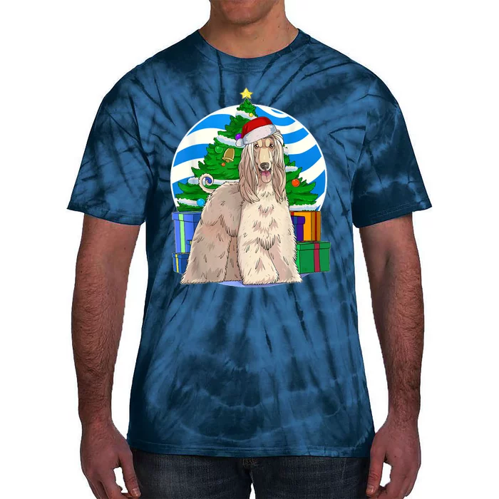 Afghan Hound Dog Christmas Tree Decor Gift Tie-Dye T-Shirt