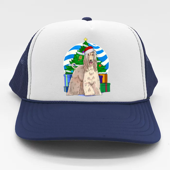 Afghan Hound Dog Christmas Tree Decor Gift Trucker Hat