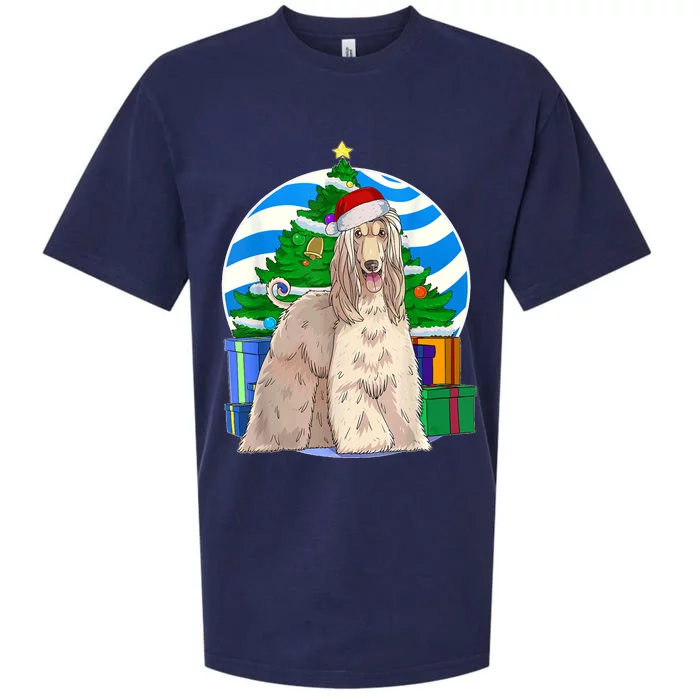 Afghan Hound Dog Christmas Tree Decor Gift Sueded Cloud Jersey T-Shirt