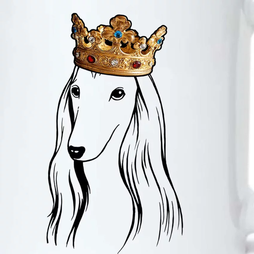 Afghan Hound Dog Wearing Crown Black Color Changing Mug