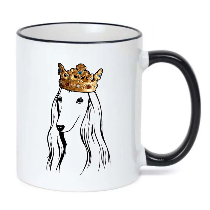 Afghan Hound Dog Wearing Crown Black Color Changing Mug