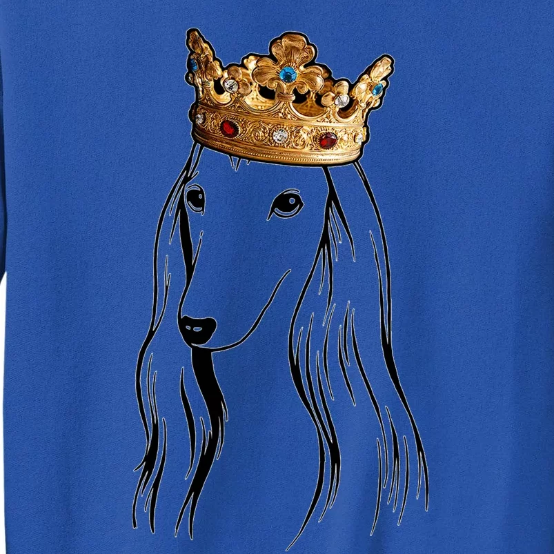 Afghan Hound Dog Wearing Crown Tall Sweatshirt