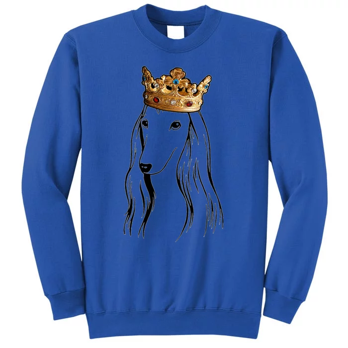 Afghan Hound Dog Wearing Crown Tall Sweatshirt