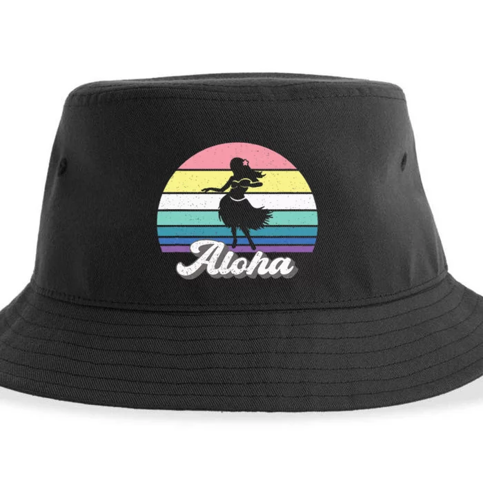 Aloha Hula Dancer Girl Cute Hawaiian Hawaii Dance Sustainable Bucket Hat