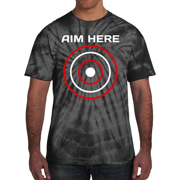 Aim Here Darts Players Bullseye Target Shooting Club Tie-Dye T-Shirt