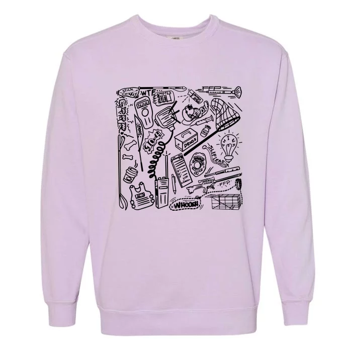 Art Hand Draw Lover Garment-Dyed Sweatshirt