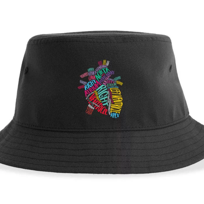 Anatomical Heart Design Cardiac Cardiovascular Icu Nurse Sustainable Bucket Hat