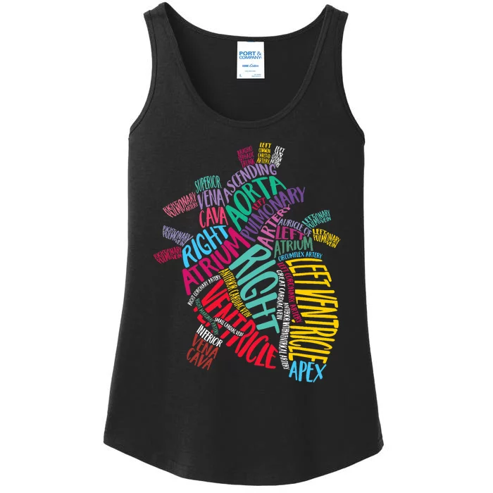 Anatomical Heart Design Cardiac Cardiovascular Icu Nurse Ladies Essential Tank