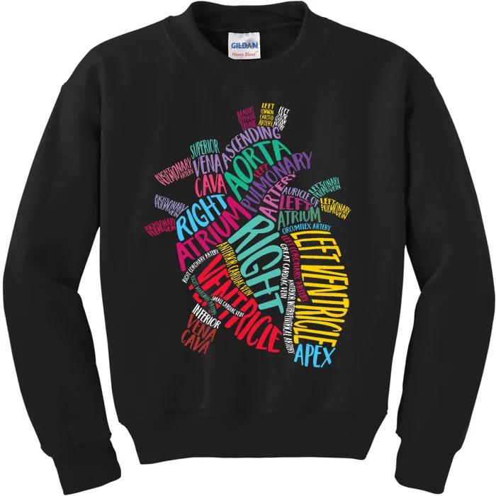 Anatomical Heart Design Cardiac Cardiovascular Icu Nurse Kids Sweatshirt