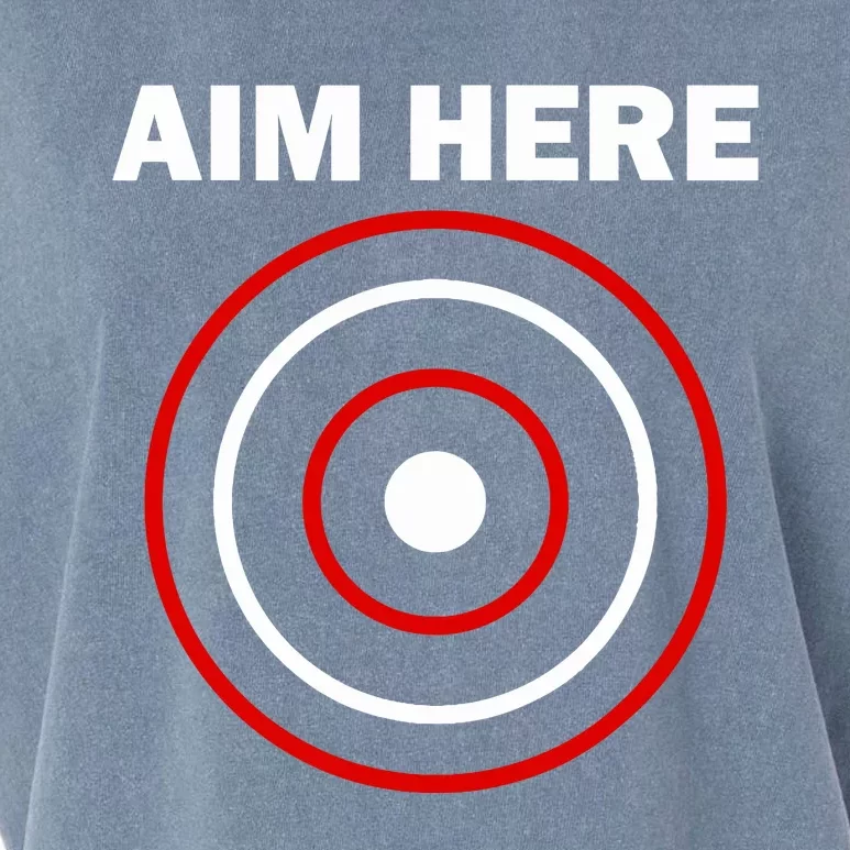 Aim Here Darts Players Target Shooting Garment-Dyed Women's Muscle Tee