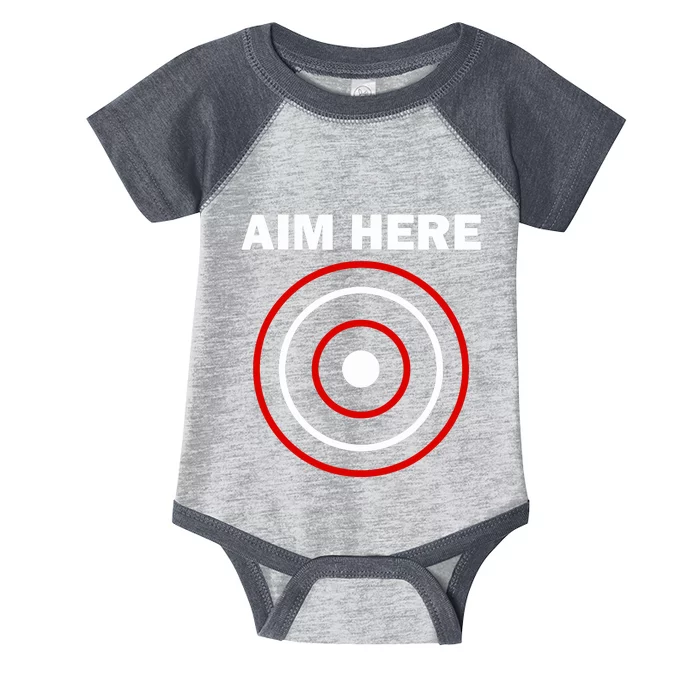 Aim Here Darts Players Target Shooting Infant Baby Jersey Bodysuit