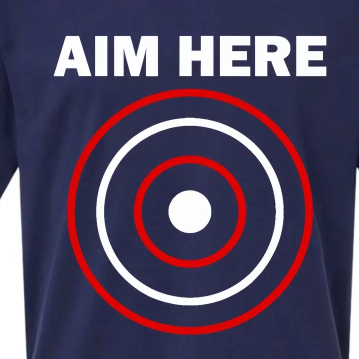 Aim Here Darts Players Target Shooting Sueded Cloud Jersey T-Shirt