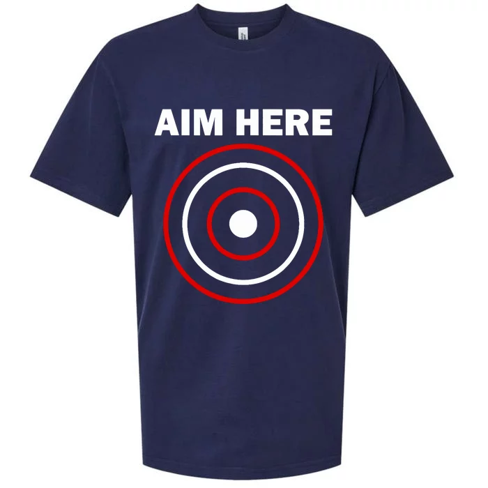 Aim Here Darts Players Target Shooting Sueded Cloud Jersey T-Shirt