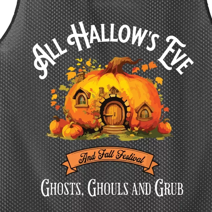 All Hallows Eve Ghosts Ghouls And Grub Halloween Mesh Reversible Basketball Jersey Tank