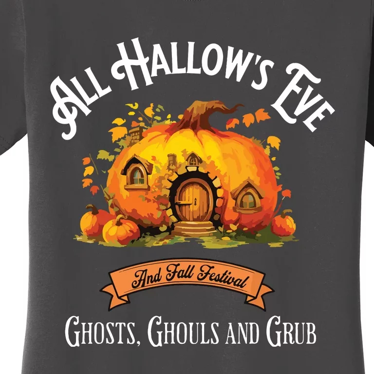 All Hallows Eve Ghosts Ghouls And Grub Halloween Women's T-Shirt