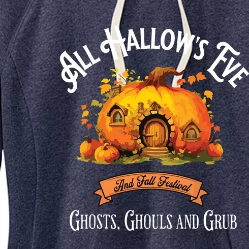 All Hallows Eve Ghosts Ghouls And Grub Halloween Women's Fleece Hoodie