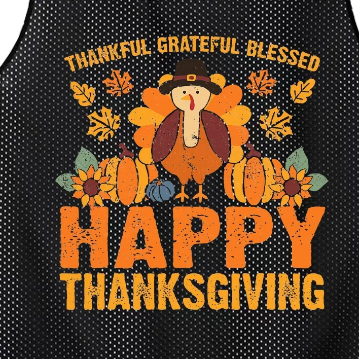 Autumn Harvest Expressing Gratitude with Thanksgiving Turkey Mesh Reversible Basketball Jersey Tank