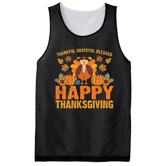 Autumn Harvest Expressing Gratitude with Thanksgiving Turkey Mesh Reversible Basketball Jersey Tank