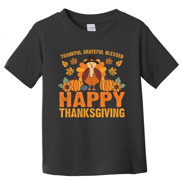 Autumn Harvest Expressing Gratitude with Thanksgiving Turkey Toddler T-Shirt