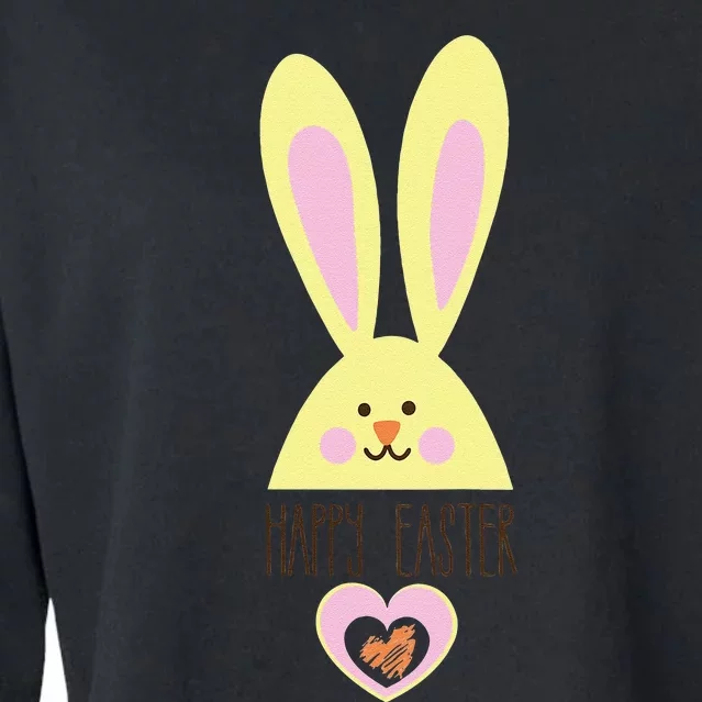 Adorable Happy Easter Bunny Funny Cropped Pullover Crew