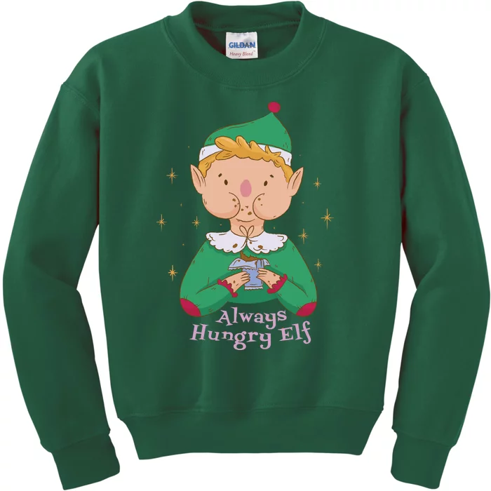 Always Hungry Elf Kids Sweatshirt