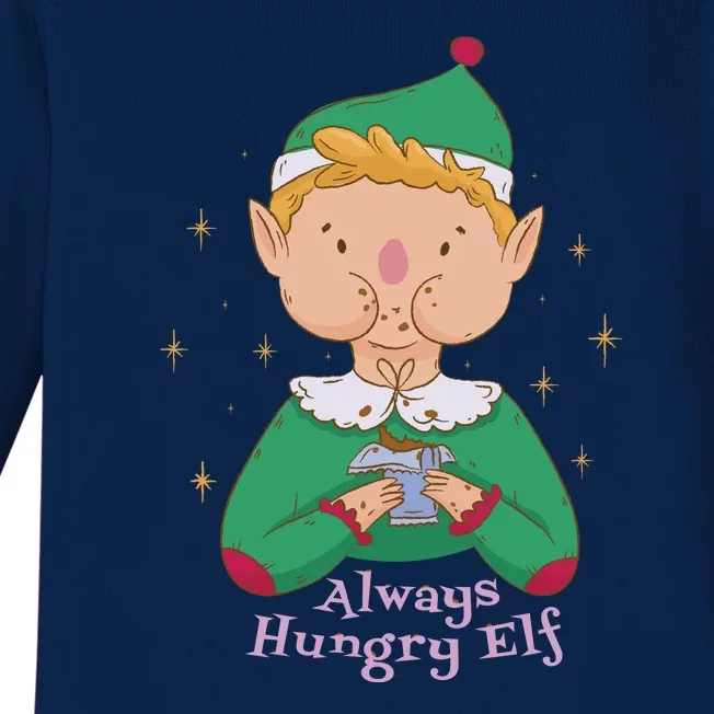 Always Hungry Elf Baby Long Sleeve Bodysuit