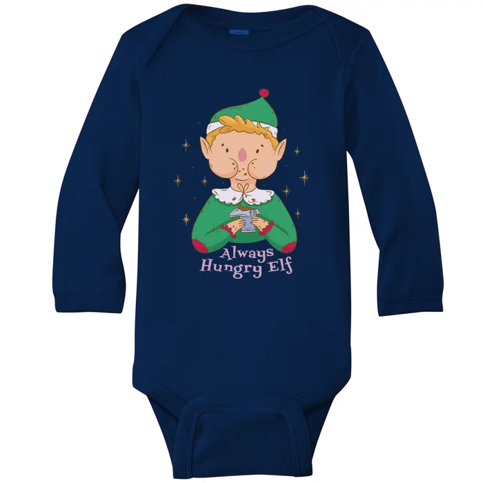 Always Hungry Elf Baby Long Sleeve Bodysuit