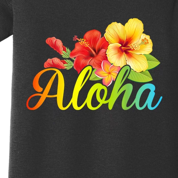 Aloha Hawaiian Flower Hawaii Vacation Women Men Baby Bodysuit