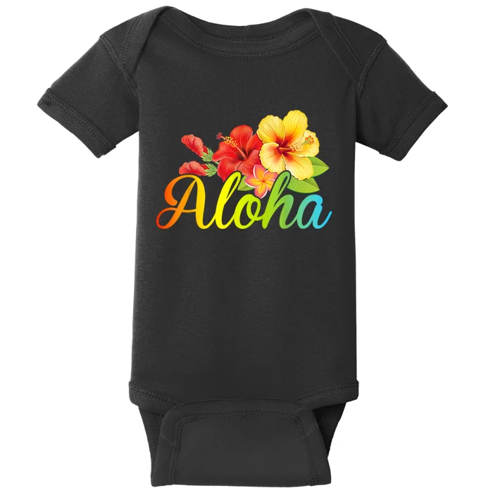 Aloha Hawaiian Flower Hawaii Vacation Women Men Baby Bodysuit